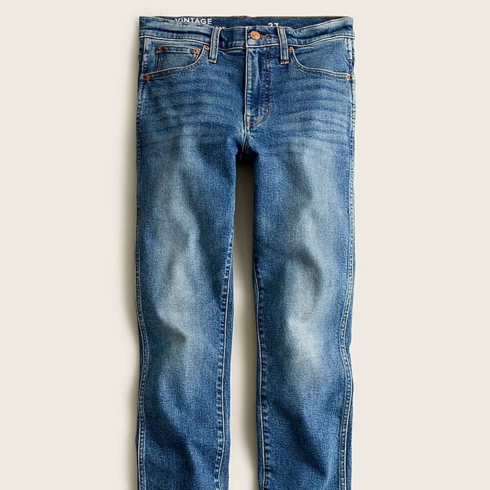 J. Crew Slim-Straight Jeans, Seaside Blue Wash, Size 27